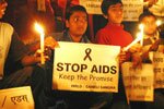 A candlelight march against HIV/AIDS discrimination
